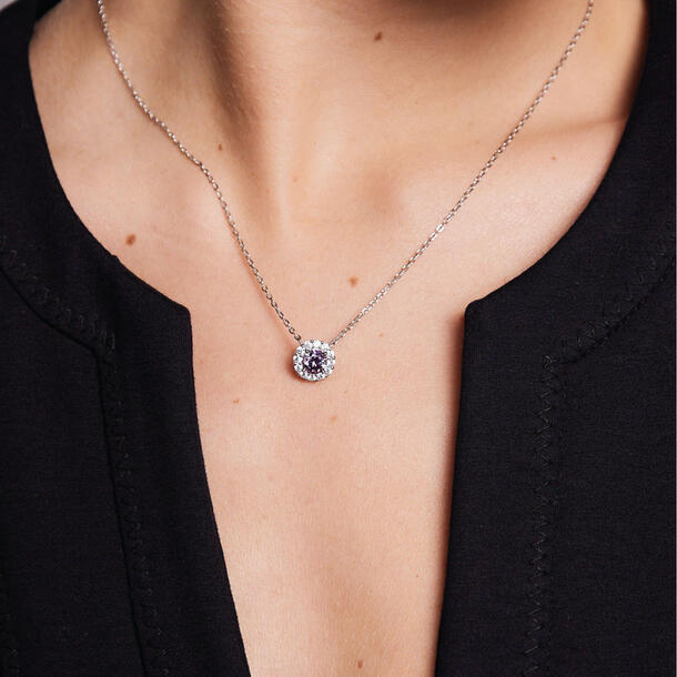 COLAR ZIRCONIA PRATA 925 TANZANITA