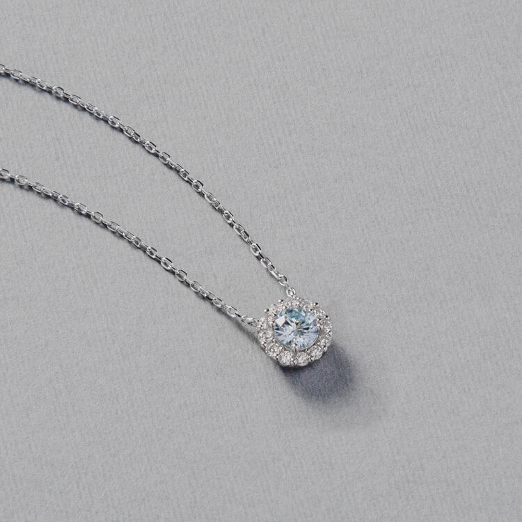 COLAR ZIRCONIA PRATA 925 TOPAZIO AZUL