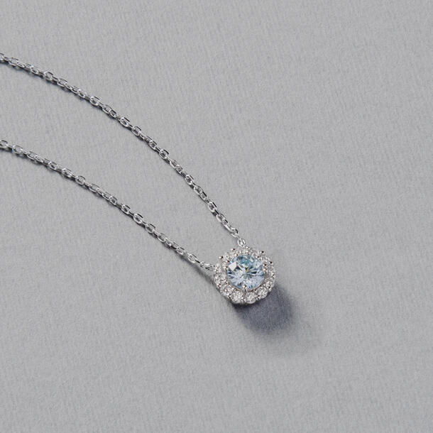 COLAR ZIRCONIA PRATA 925 TOPAZIO AZUL