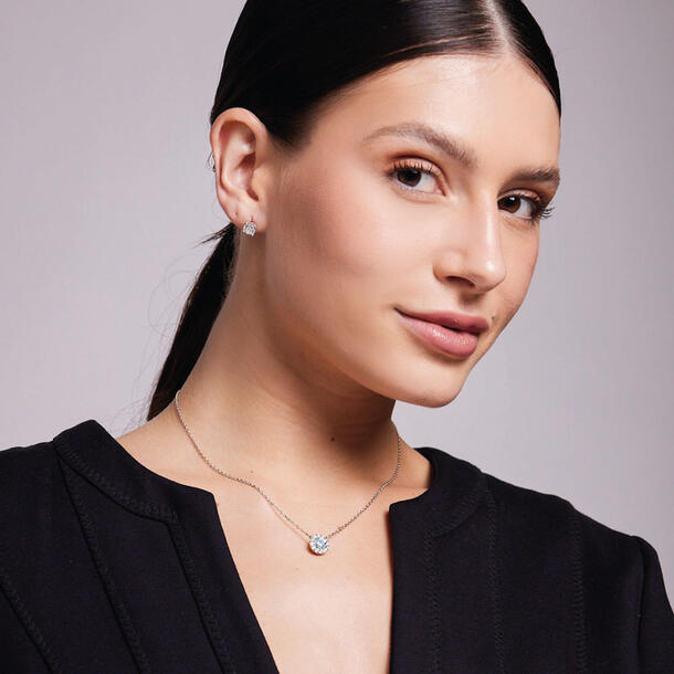 COLAR ZIRCONIA PRATA 925 TOPAZIO AZUL