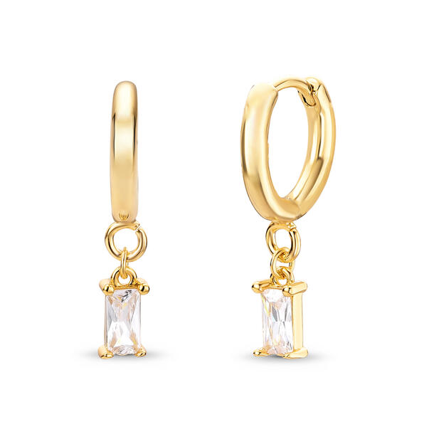 Brinco Argola Ponteira Zirconia