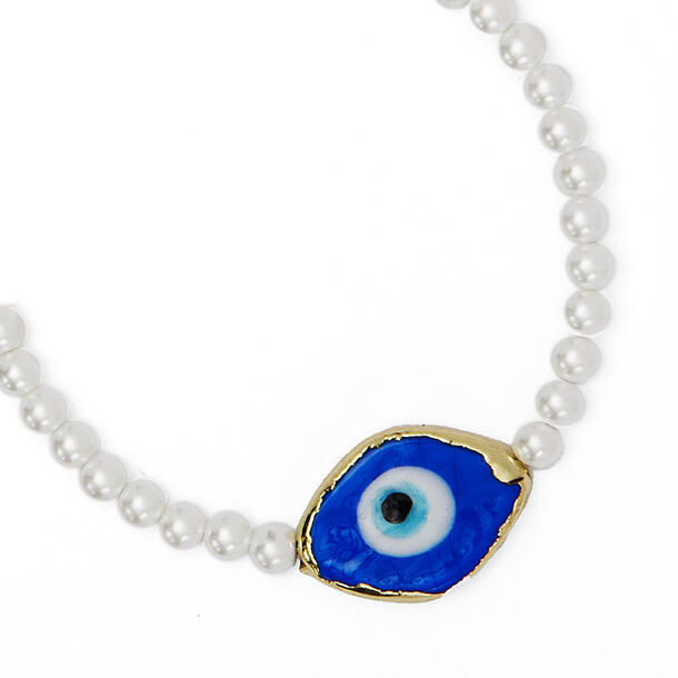 PULSEIRA OLHO GREGO E PÉROLA