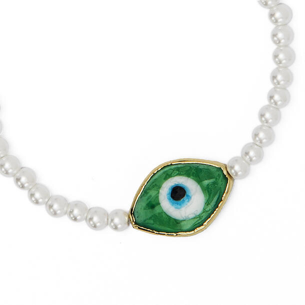 PULSEIRA OLHO GREGO E PÉROLA