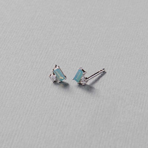 BRINCO BAGUETE ESMERALDA PRATA 925