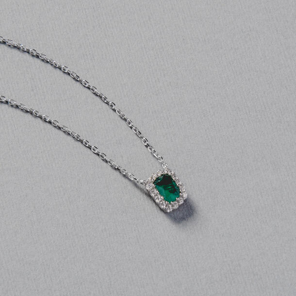 COLAR ESMERALDA PRATA 925