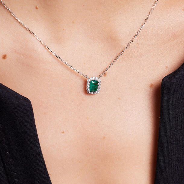 COLAR ESMERALDA PRATA 925