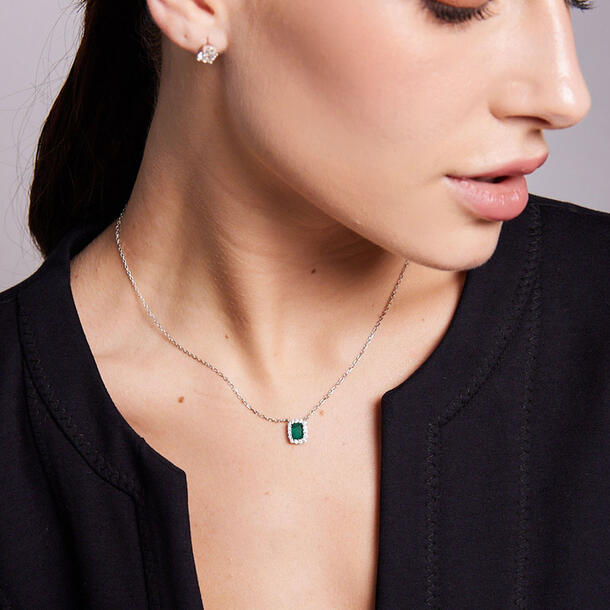 COLAR ESMERALDA PRATA 925