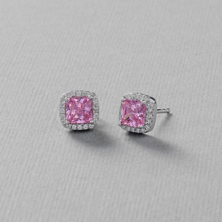 BRINCO TOPÁZIO PINK PRATA 925