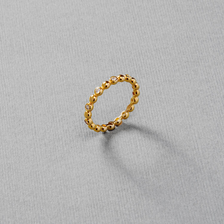 ALIANÇA CRAVEJADA BOLINHA PRATA 925