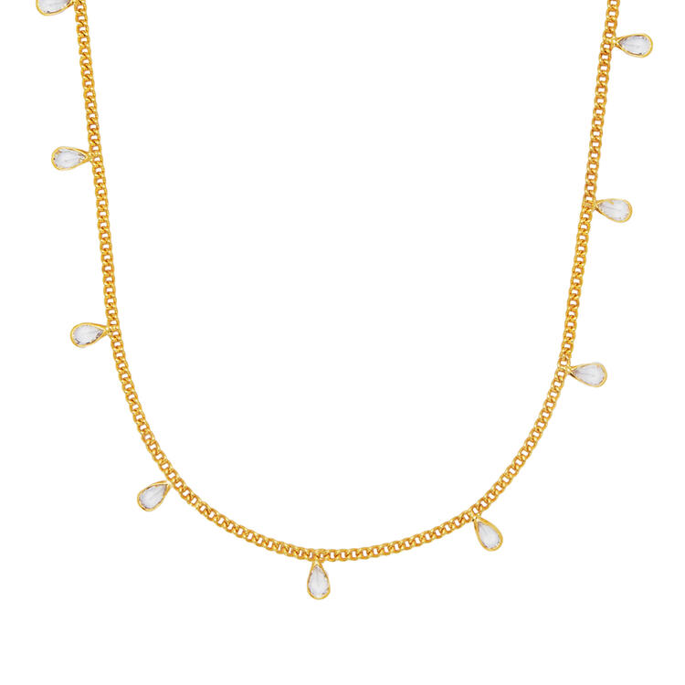 COLAR GOTA ZIRCONIA DOURADO