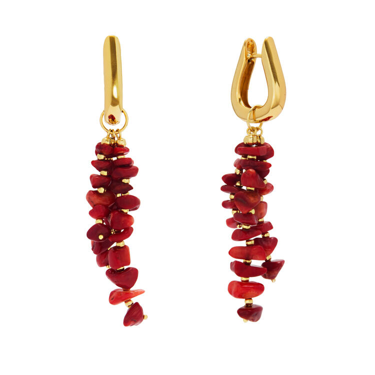 BRINCO NEW CHUVA CORAL VERMELHO