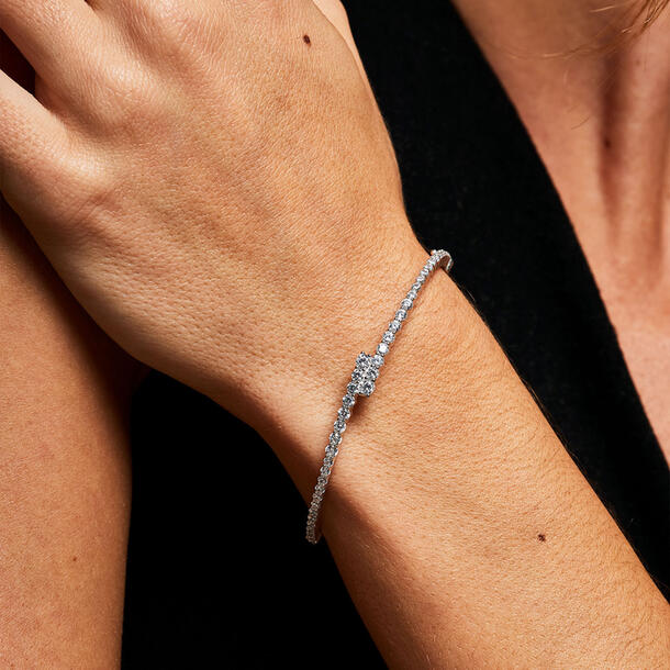 BRACELETE CRAVEJADO PRATA 925