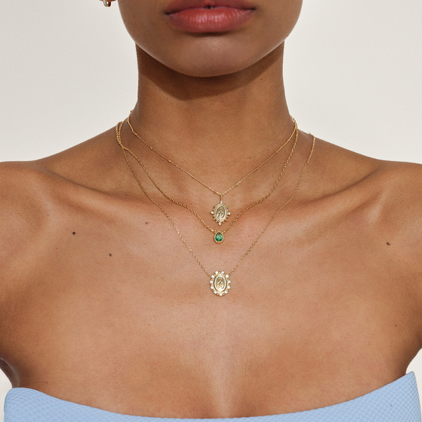 COLAR MEDALHA NOSSA SENHORA DAS GRAÇAS PRATA 925