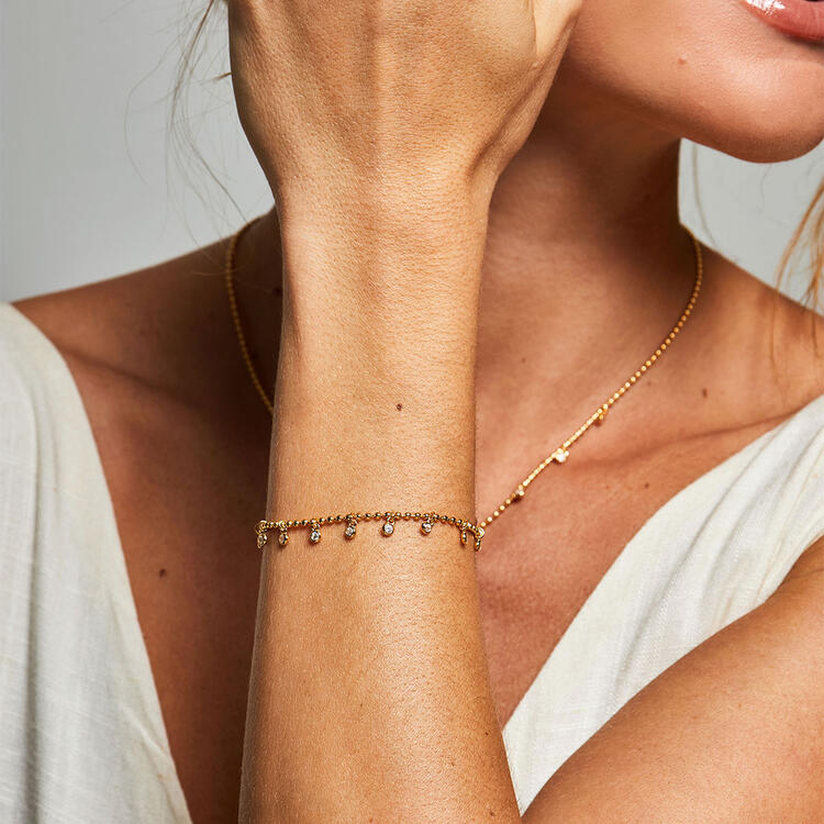 PULSEIRA PONTINHOS DE LUZ PRATA 925