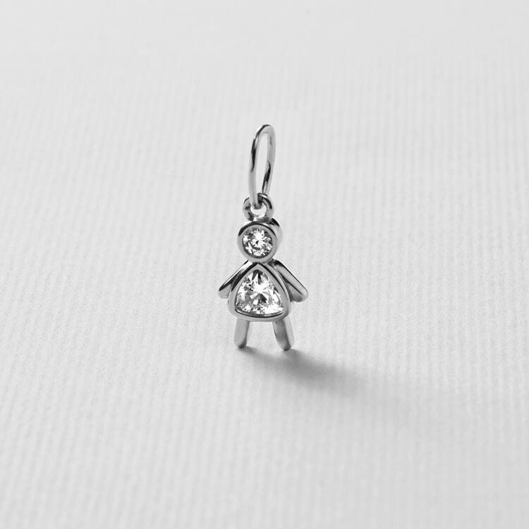 PINGENTE MENINA PRATA 925