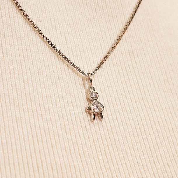 PINGENTE MENINA PRATA 925