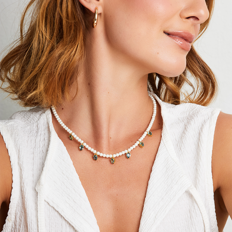 COLAR MINI PEROLA ZIRCONIA GOTA
