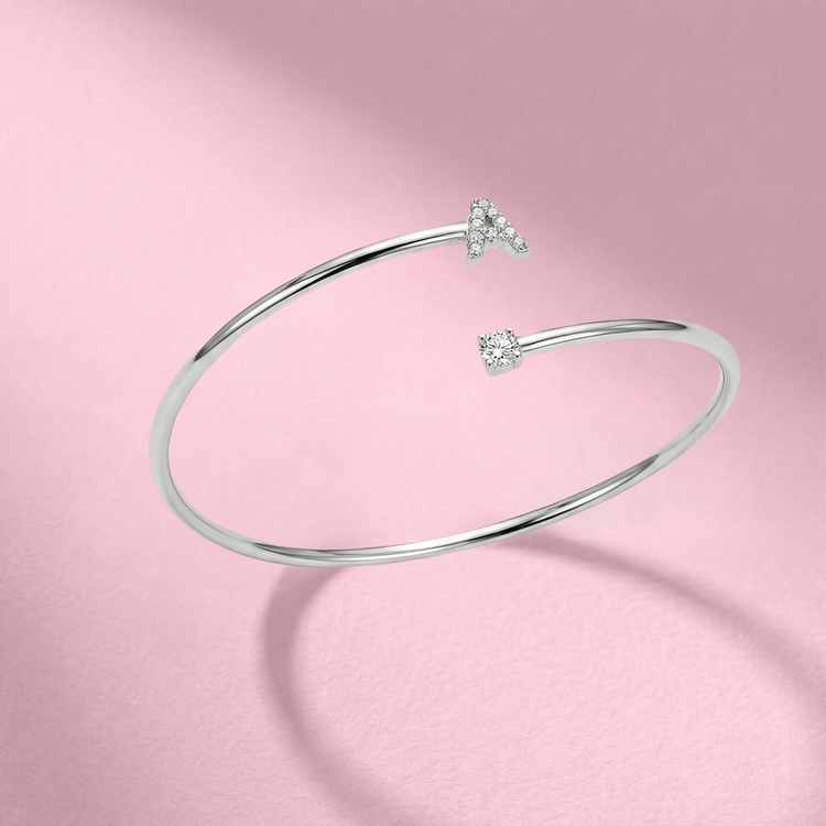 BRACELETE LETRA A PRATA 925