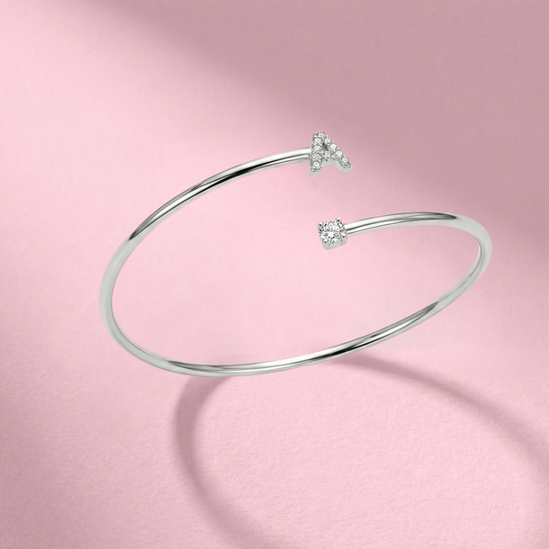 BRACELETE LETRA A PRATA 925