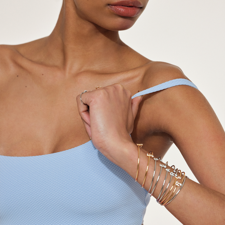 BRACELETE LETRA R PRATA 925