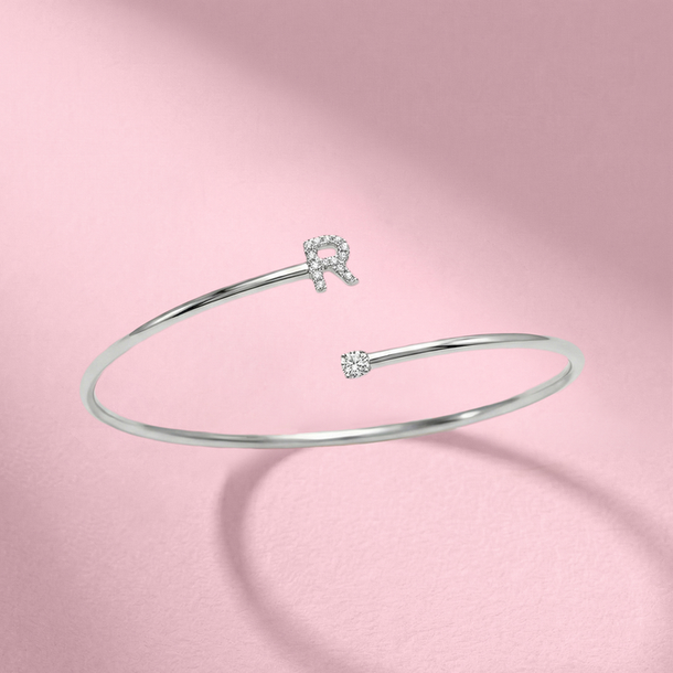 BRACELETE LETRA R PRATA 925