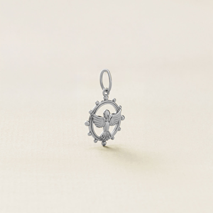 PINGENTE MEDALHA ESPIRITO SANTO PRATA 925