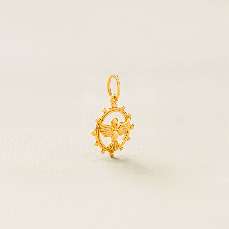 PINGENTE MEDALHA ESPIRITO SANTO PRATA 925