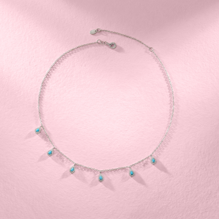 COLAR GOTINHA TURQUESA PRATA 925