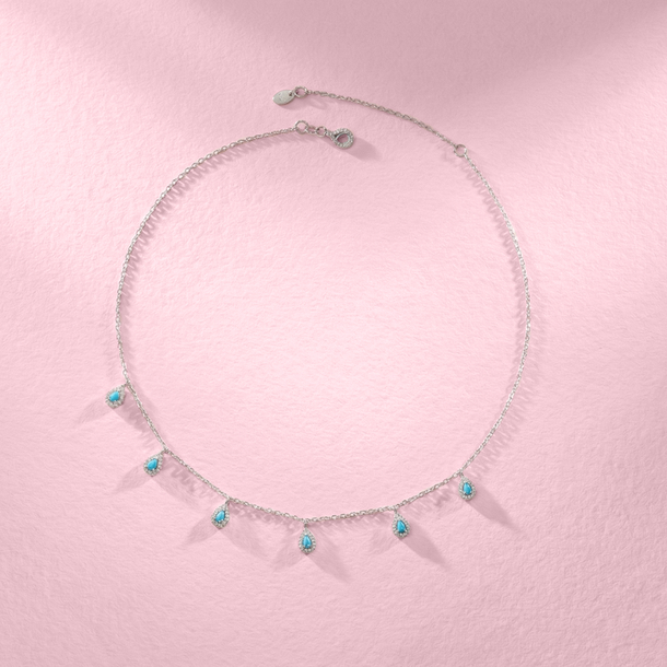 COLAR GOTINHA TURQUESA PRATA 925