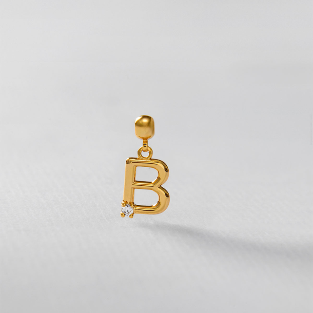PINGENTE LETRA B ZIRCONIA