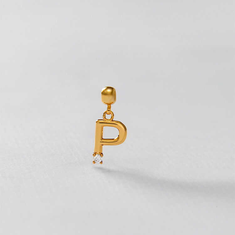 PINGENTE LETRA P ZIRCONIA