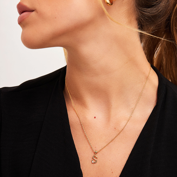 PINGENTE LETRA S ZIRCONIA