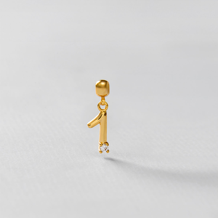 PINGENTE NUMERO 1 ZIRCONIA