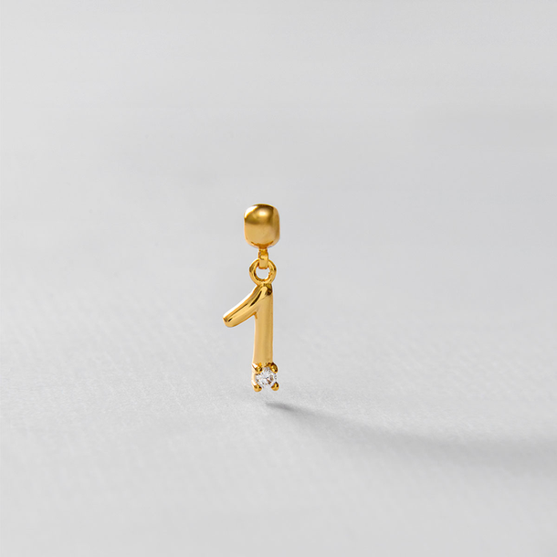 PINGENTE NUMERO 1 ZIRCONIA