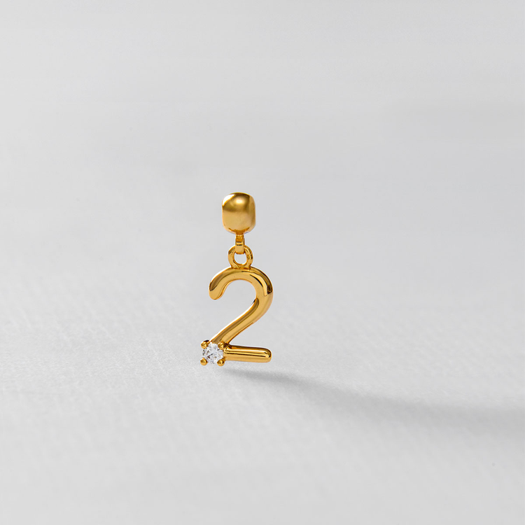 PINGENTE NUMERO 2 ZIRCONIA