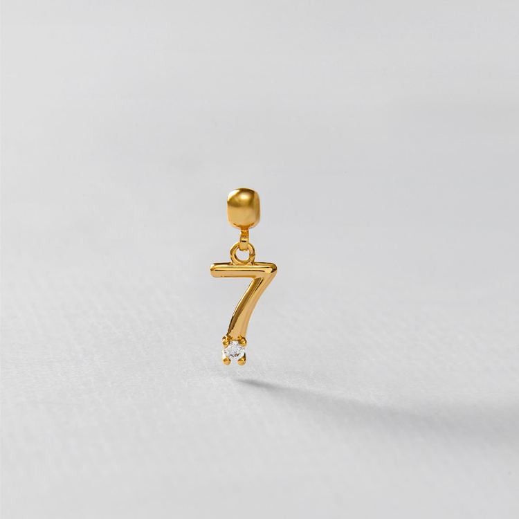 PINGENTE NUMERO 7 ZIRCONIA