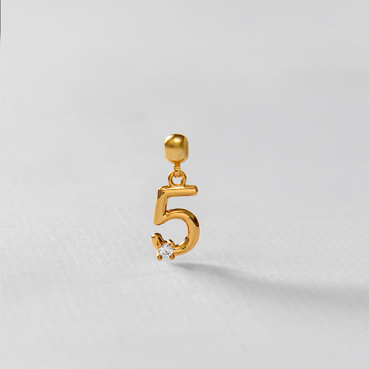 PINGENTE NUMERO 5 ZIRCONIA