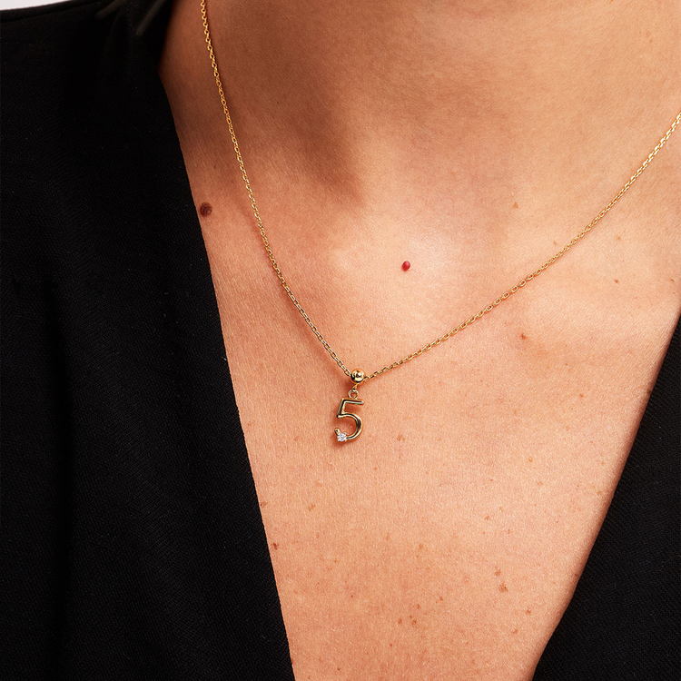 PINGENTE NUMERO 5 ZIRCONIA
