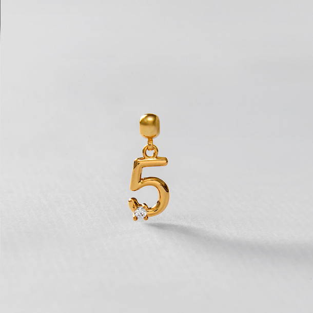 PINGENTE NUMERO 5 ZIRCONIA