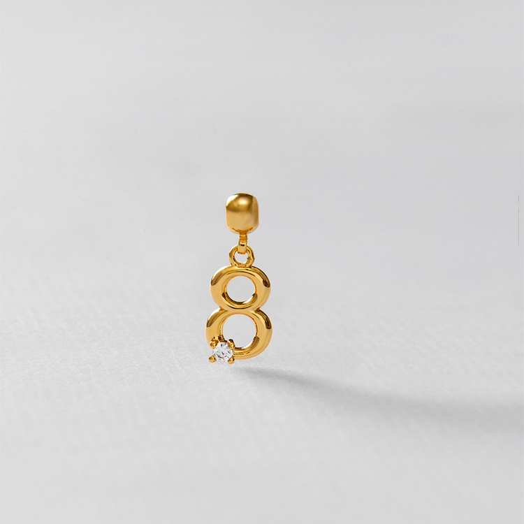 PINGENTE NUMERO 8 ZIRCONIA