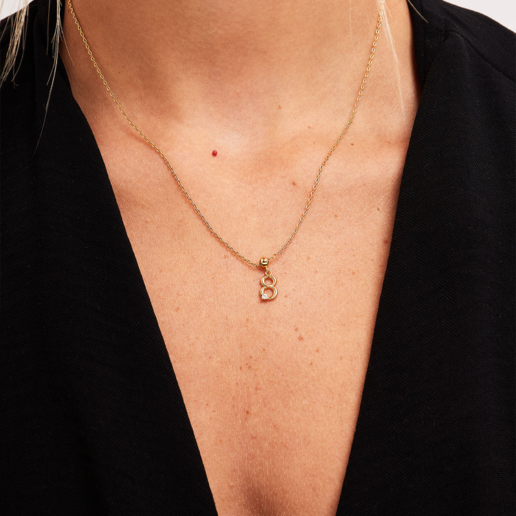 PINGENTE NUMERO 8 ZIRCONIA