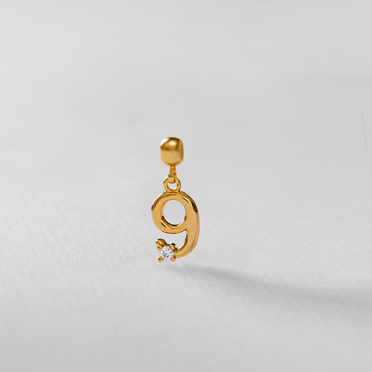 PINGENTE NUMERO 9 ZIRCONIA