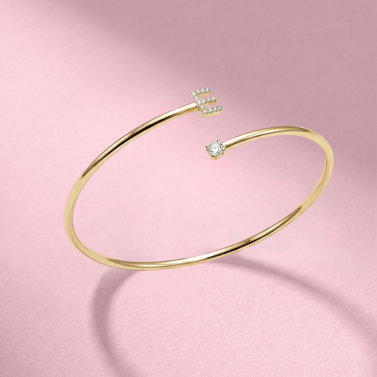 BRACELETE LETRA E PRATA 925