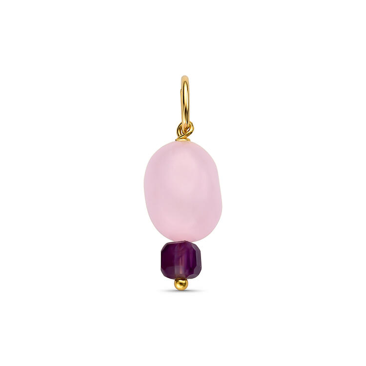 PINGENTE QUARTZO ROSA E AMETISTA