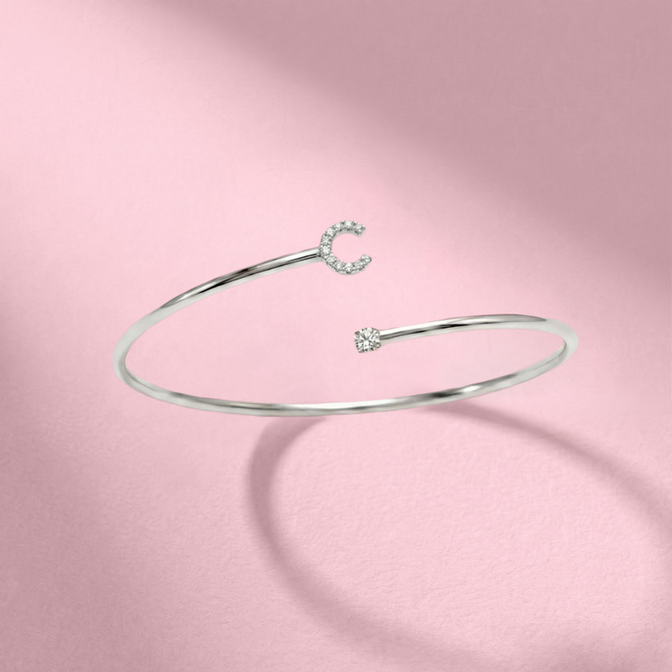 BRACELETE LETRA C PRATA 925