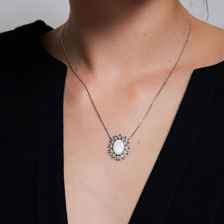 COLAR NOSSA SENHORA APARECIDA PRATA 925