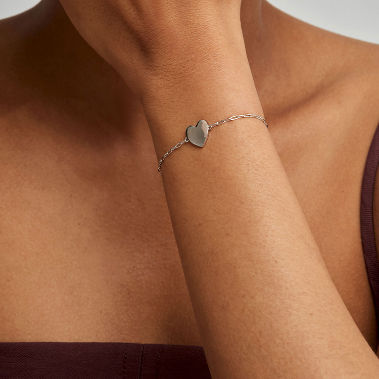 PULSEIRA MOMENTOS CORAÇÃO PRATA 925