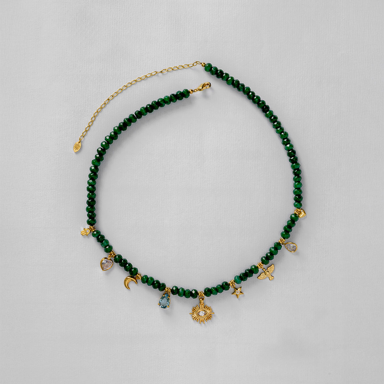 COLAR AMULETOS JADE VERDE