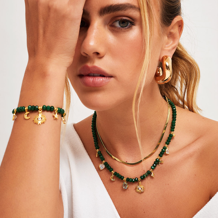 COLAR AMULETOS JADE VERDE