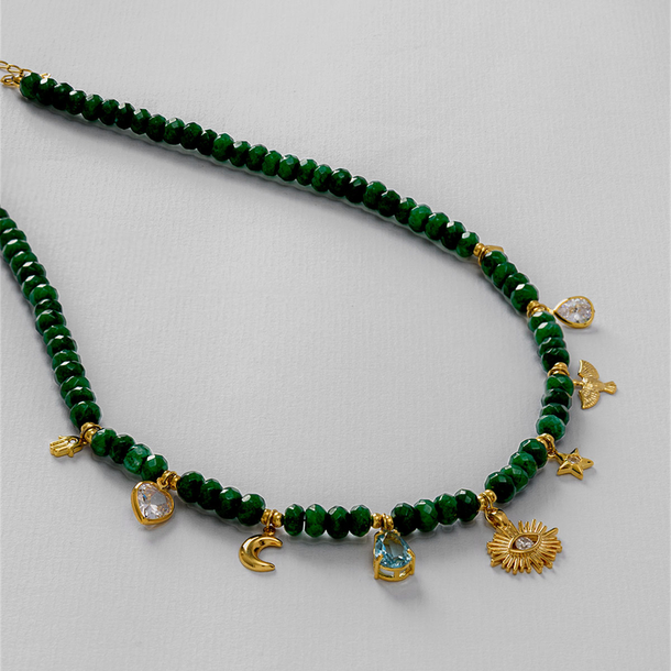 COLAR AMULETOS JADE VERDE